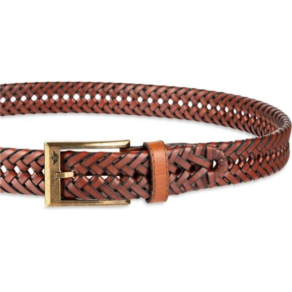 Dockers Mens Leather Braided Belt Fully Adjustable Classic Dress Casual Belt - Picture 3 of 7